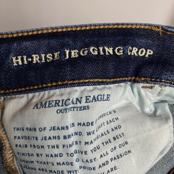 American Eagle Outfitters Womenʻs Distressed Denim Hi-Rise Jegging Crop Size 16 - Picture 4 of 10